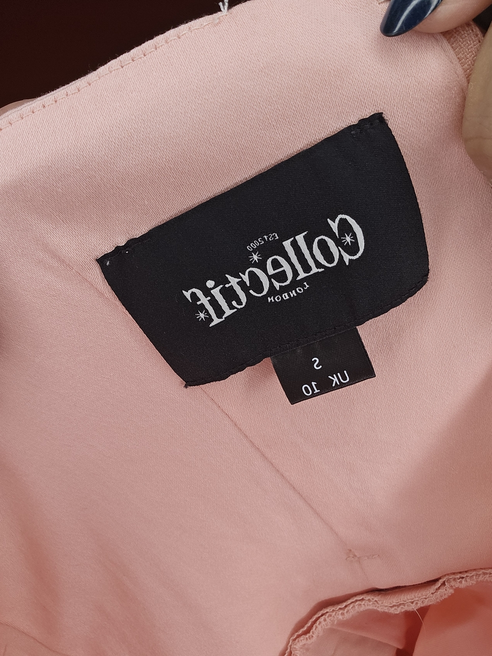 Collectif Blush Pink Dress with Sweetheart Neckline And Belt - Picture 5 of 5